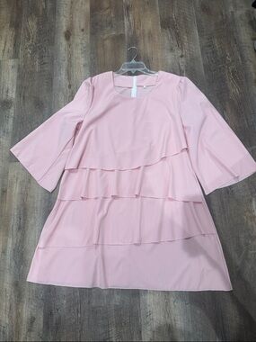 Girls' Pink Tiered Ruffle Dress